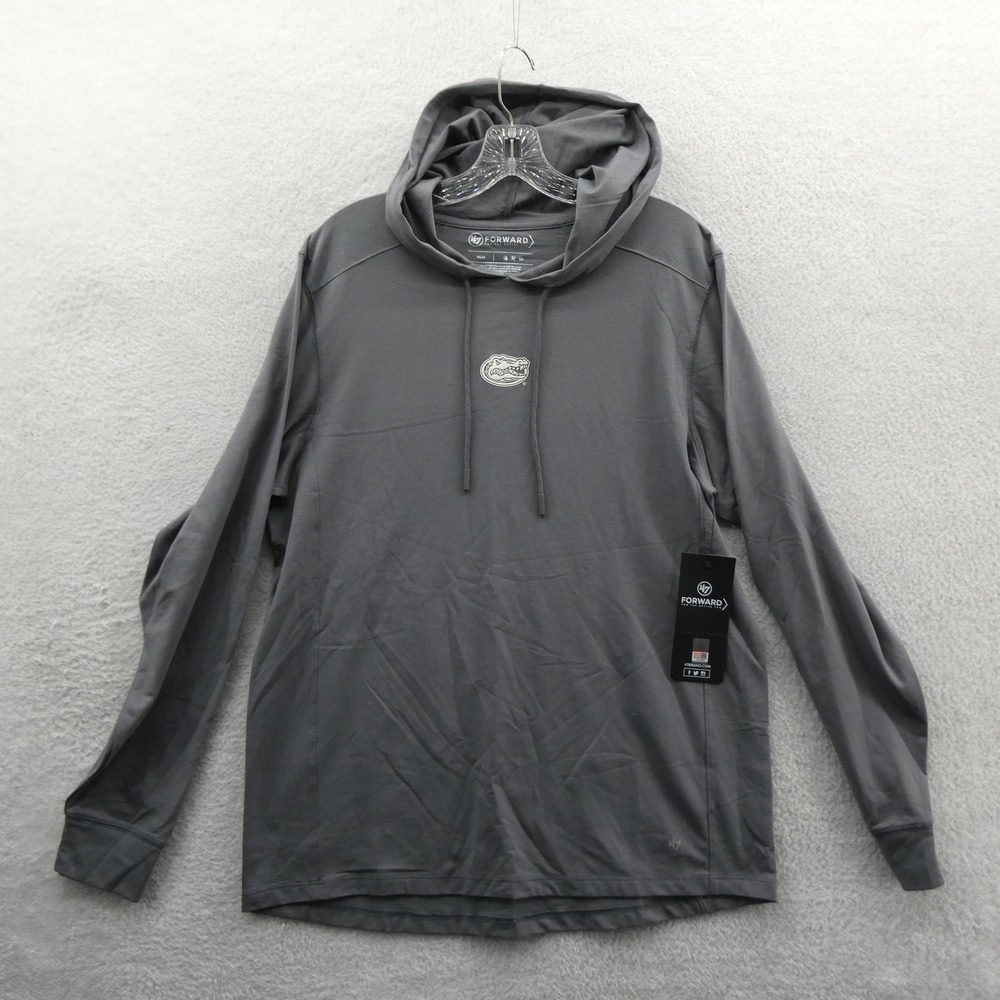 47 Brand Hoodie Mens Medium Florida Gators Gray Long Sleeve Cotton Blend New